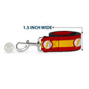 Dog Leash - The Flash Logo7/Stripe Red/White/Yellow