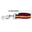 Dog Leash - The Flash Stripe Burgundy/Gold