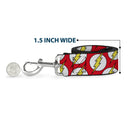 Dog Leash - Flash Logo Scattered Red/White/Yellow