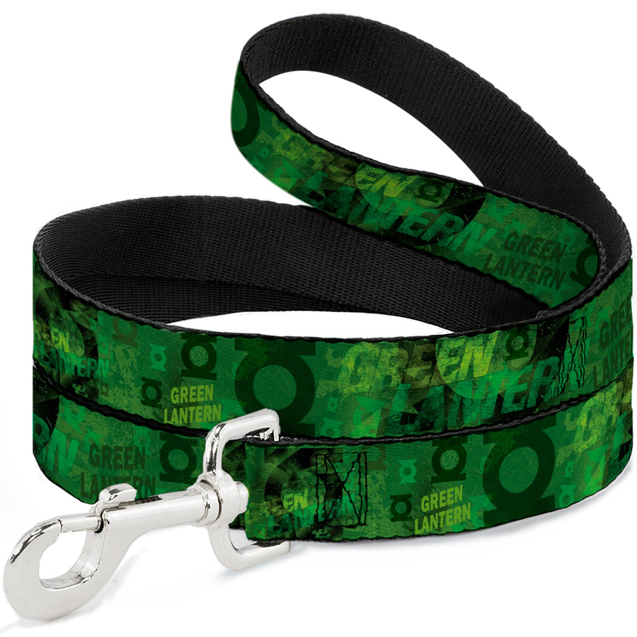 Dog Leash - GREEN LANTERN/Logo Collage Weathered Greens