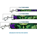 Dog Leash - HULK Face CLOSE-UP/Action Pose Greens/Purples
