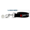 Dog Leash - HARLEY QUINN/Diamonds Black/Red/White
