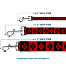 Dog Leash - Harley Quinn Diamond Blocks Red/Black Black/Red
