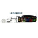 Dog Leash - JUSTICE LEAGUE OF AMERICA w/Superhero Blocks Black/Multi Color