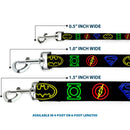 Dog Leash - Justice League Electric Logos Black/Multi Neon