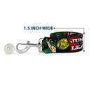Dog Leash - JUSTICE LEAGUE Logo/4-Superhero Panels Pop Art