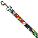 Dog Leash - Justice League 4-Superhero CLOSE-UP Poses/Logos