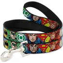 Dog Leash - Justice League 4-Superhero CLOSE-UP Poses/Logos