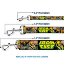 Dog Leash - Retro IRON FIST Action Pose/Comic Scene Blocks Black/Green/Yellow