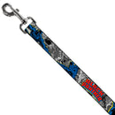 Dog Leash - BLACK PANTHER Action Poses/Stacked Comics Grays/Yellow/Blue/Red