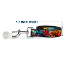 Dog Leash - 4-Superhero Action Poses/Comic Scenes White/Black/Full Color Splatter