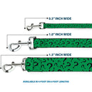 Dog Leash - Question Mark Scattered3 Dark Green/Black