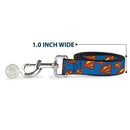 Dog Leash - Super Shield Diagonal Royal Blue/Red