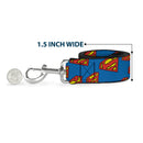Dog Leash - Super Shield Diagonal Royal Blue/Red