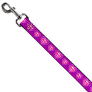 Dog Leash - Superman Logo in Heart Purple/White/Pink