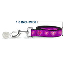 Dog Leash - Superman Logo in Heart Purple/White/Pink