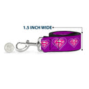 Dog Leash - Superman Logo in Heart Purple/White/Pink