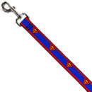 Dog Leash - Superman Shield/Stripe Red/Blue