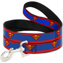 Dog Leash - Superman Shield/Stripe Red/Blue