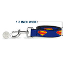 Dog Leash - DC League of Super-Pets Superman Shield Logo Blue/Red/Yellow