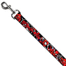 Dog Leash - SPIDER-MAN/3-Poses/Spider Web Sketch Black/White/Red