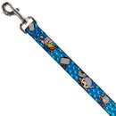 MARVEL UNIVERSE Dog Leash - Kawaii Thor Poses Hammer Monogram Blues