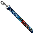 Dog Leash - Avengers THOR Hammer/Action Pose Galaxy Blues/White