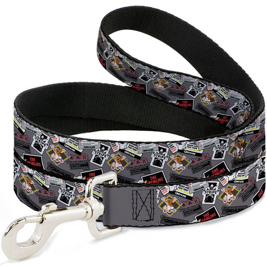 Dog Leash - Gremlins Gizmo Pose and Rules Collage Gray