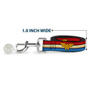 Dog Leash - Wonder Woman Logo Stripe/Stars Red/Gold/Blue/White