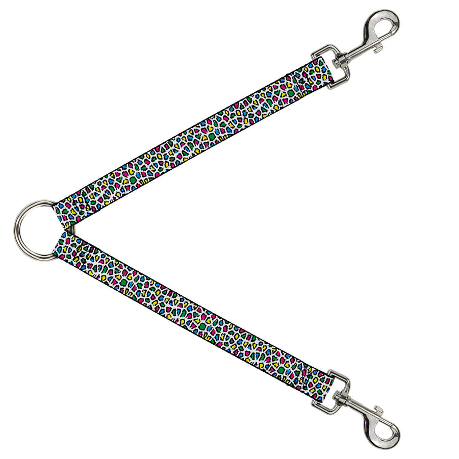 Dog Leash Splitter - Leopard White/Multi Color