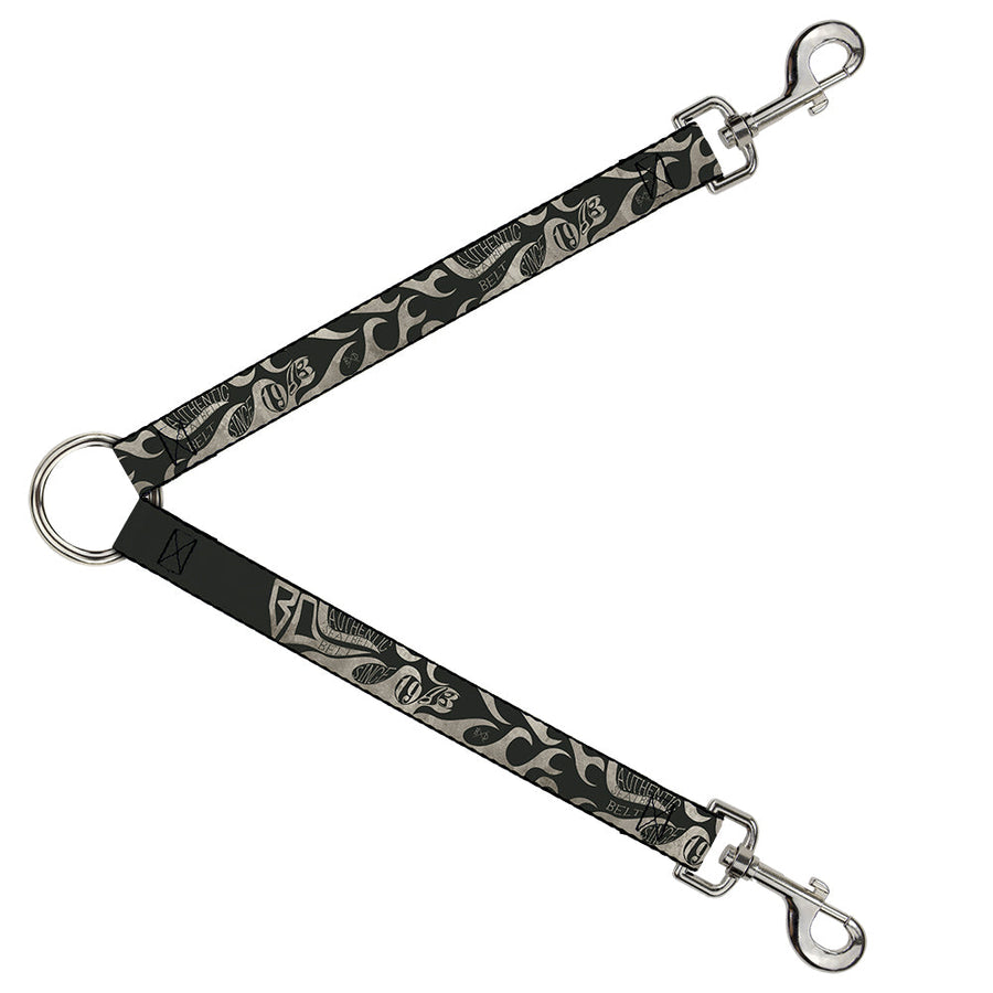 Dog Leash Splitter - BD AUTHENTIC SEATBELT BELT SINCE 1993 Flames Olive/Tan