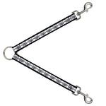 Dog Leash Splitter - BD Monogram2 White/Black