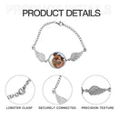 Custom Photo Angel Wings Bracelet | Personalized Photo Charm Bracelet | Silver Gift