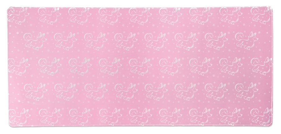 Pink Corgi Desk Mat