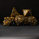 Rustic Brass - Weird West Wasteland Metal Dice Set