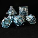 Aqua and Silver - Weird West Wasteland Metal Dice Set