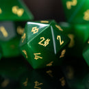 Green Cat's Eye Stone Dice Set