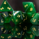 Green Cat's Eye Stone Dice Set