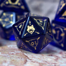 Fangs of Winter Blue Glass Dice Set