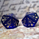 Fangs of Winter Blue Glass Dice Set