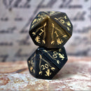 Fangs of Winter Blue Tiger's Eye Stone Dice Set