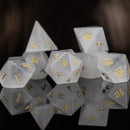 Crystal Quartz Stone Dice Set