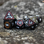 Cleric's Shadow Domain Red/White And Matte Black Metal Dice Set 'PRE-ORDER | SPRING EVENT DEAL'