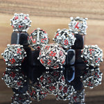 Orb of the Dragon Hollow Metal Dice Set - Silver and Red