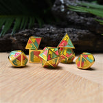 Sherbet Swirls Metal Dice Set