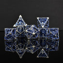 Beholder's Gates Hollow Metal Dice Set - Blue and Silver