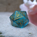 Siren's Song Aqua Blue Glass Dice Set