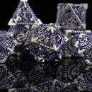 Dragonguard Hollow Metal Dice Set - Purple and Silver