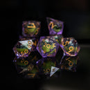 Reptilian Purple Liquid Core Dice Set