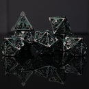 Dragonguard Hollow Metal Dice Set - Emerald and Shadow